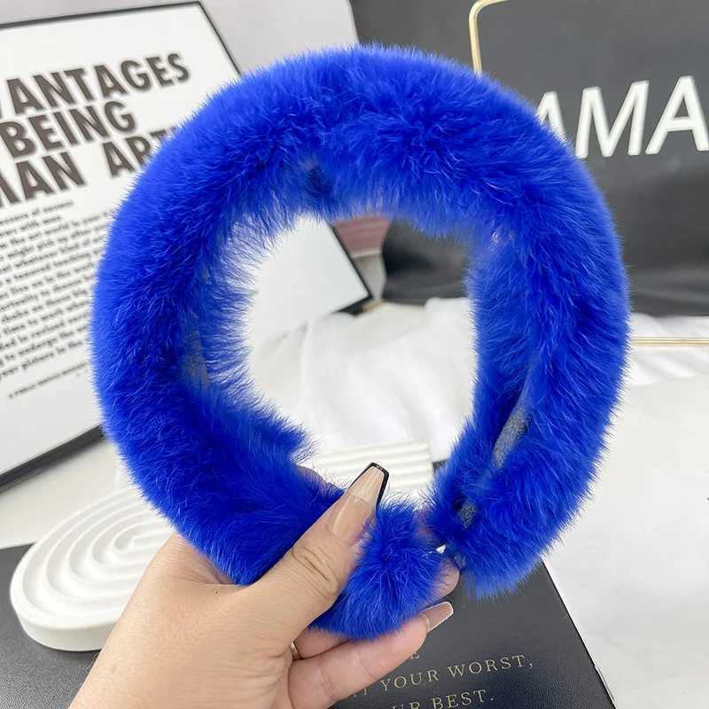 New Luxury Lady Winter Real Fur Headband For Women Hair Accessories Solid Head Wraps Warm Furry Fur Headband For Girls Gift V251022