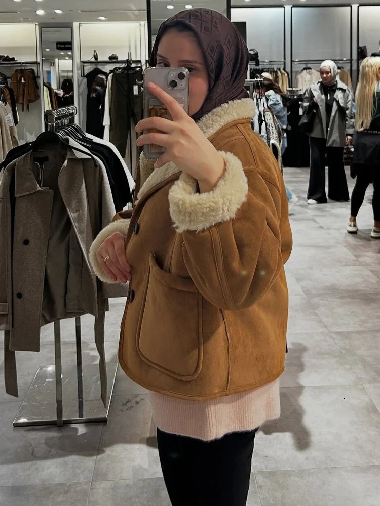 HH Female Autumn Casual Loose Reversible Coats Womens Fashion Long Sleeves Solid Stand Collar Pockets SingleBreasted Jackets 251021