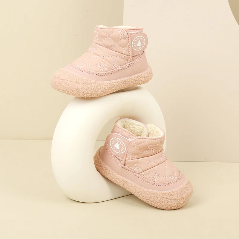 Baby Boys Girls Cartoon Rabbit Padded Winter Warm Boots Rubber Soles Nonslip Indoor Outdoor Walking Shoes 251022