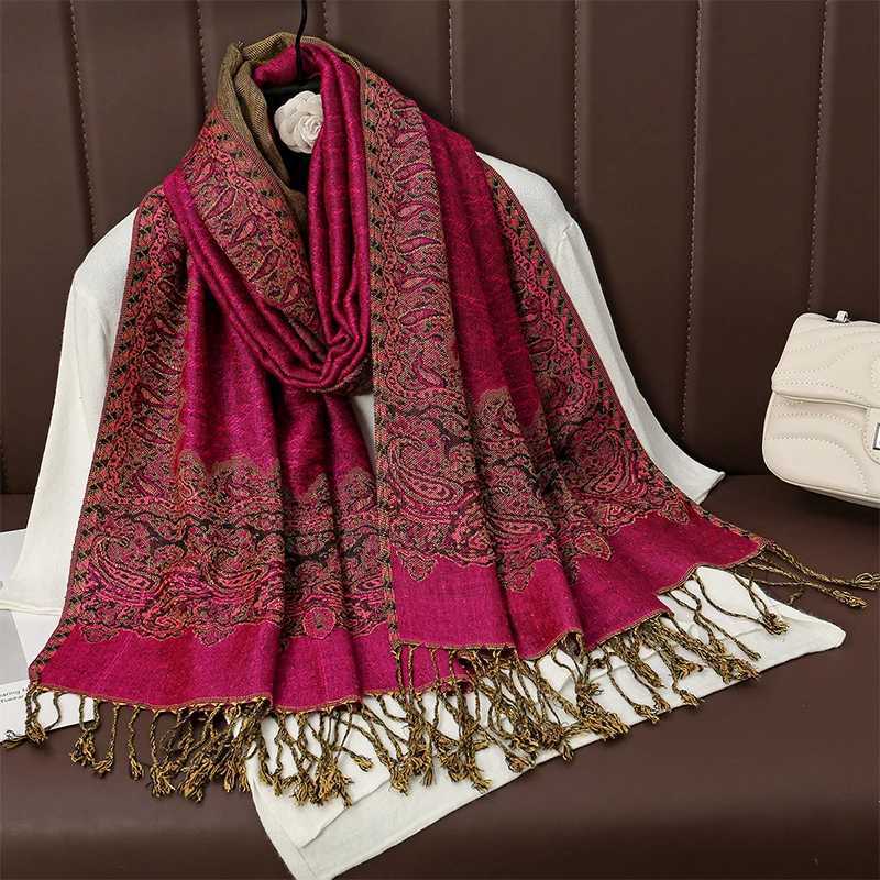 2024 Tassel Blanket Design Thick New Winter Warm Shawl Wrap Cashmere Scarf Women Neckerchief Poncho Stoles J251118