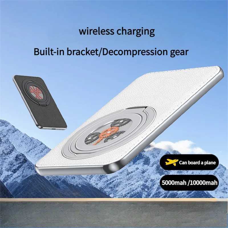 New Mechanical Style With Bracket 10000mah Power Bank For Magnetic Wireless Fast Charging Portable Battery For iPhone J251114