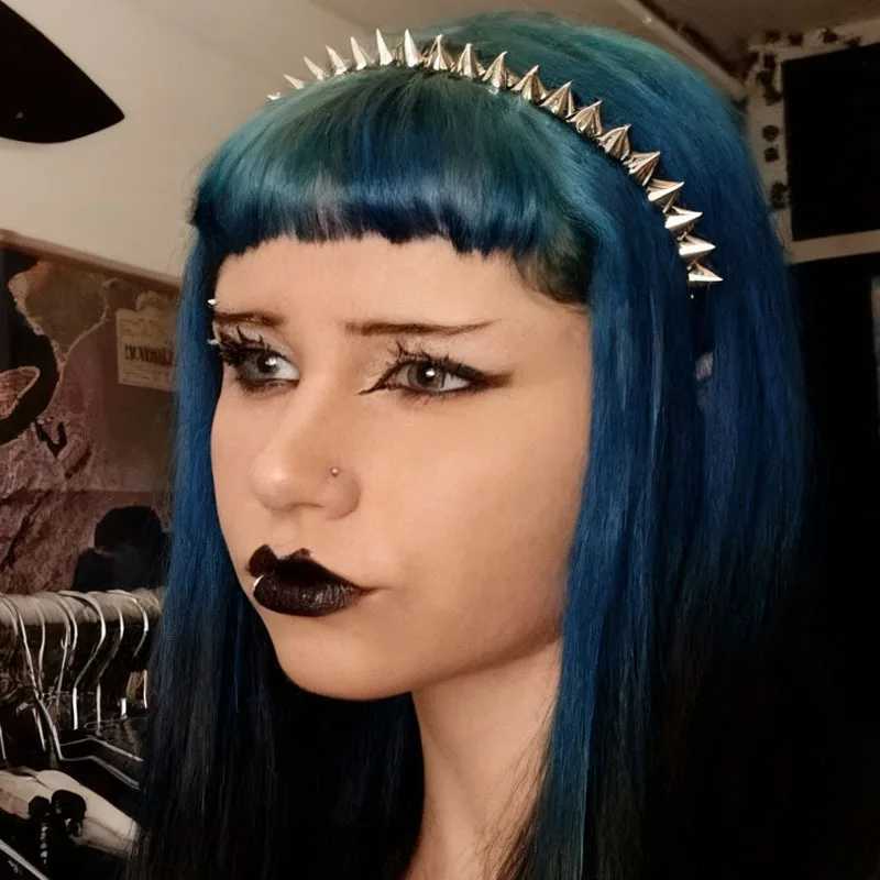 Y2K Punk Rivet Rock Headband Spike HairbandBlack Rock Hair Hoop Headwear Gothic Hair Clip for Halloween Party Head Bands V251022