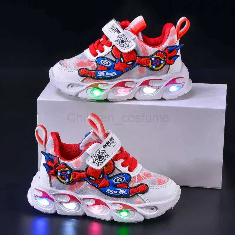 Disney Fashion Spiderman Baby Boys SpringAutumn Lighted Trendy Kids Boy Sports Casual Childrens Sneakers H251022