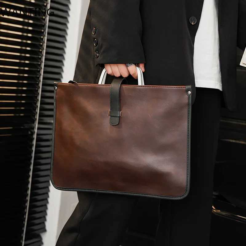 Luxury Business Briefcase Male Highquality Crazy Horse Leather Crossbody Shoulder Bag Men Laptop Bag Man Handbag Briefcases W251022