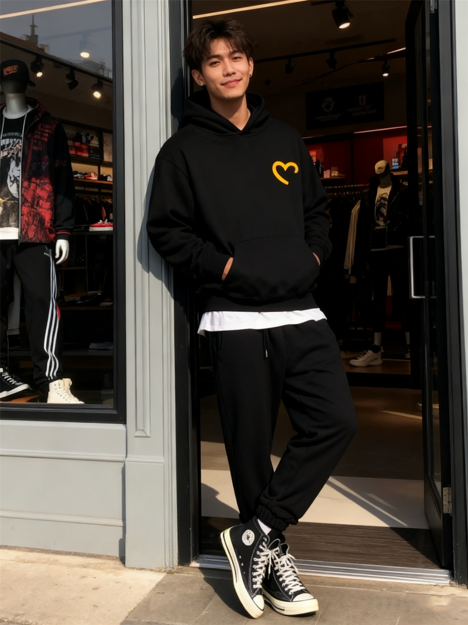 Drew House Smiley Face Heart Print Hoodies