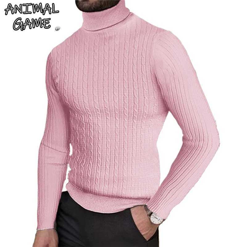 Animal Game Knitted Turtleneck Sweater Outdoor Pullover Sweater Autumn Winter Heavyweight Thick Tracksuit Wool mens Cold BlouseXJ251022