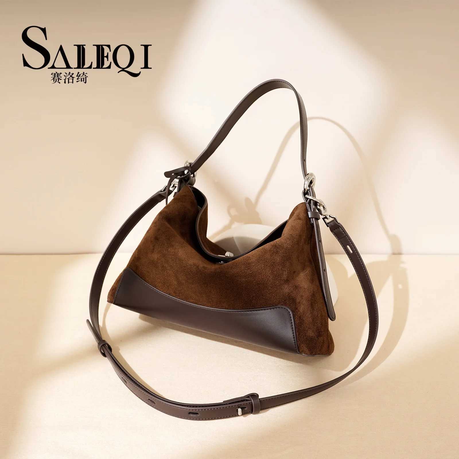 Suede Leather Cmuter Wens Shoder Crossbody Bags Large Capacity Underarm Tote Bag Autumn Winter Fi Fem Handbag Y251022