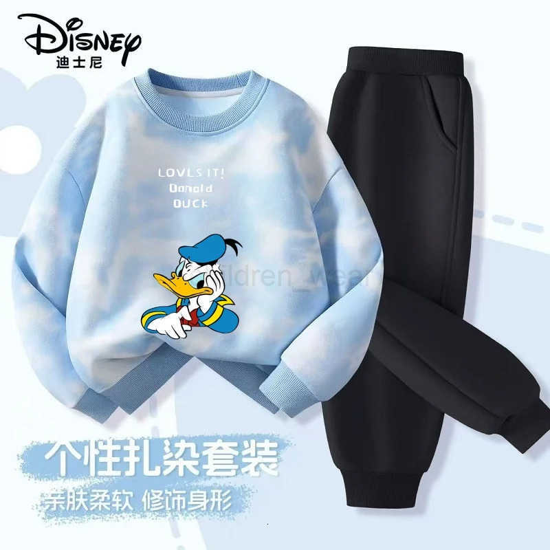 Disney Autumn Baby Girls Boys Clothes Set Children Minnie Printing Sweatshirt Top and Pants Bottom 2Pieces Suit Cotton Tracksuit H251022