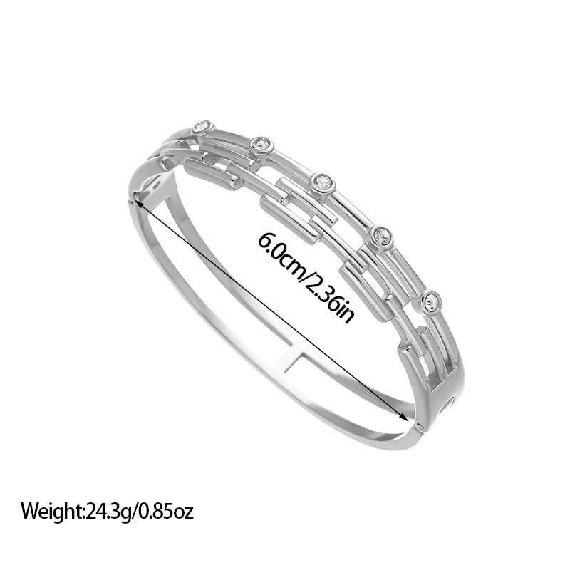 Bracelet designer Minimalist retro diamond studded titanium steel bracelet plated with 18K gold zircon charm bracelet free shipping bracelet for women