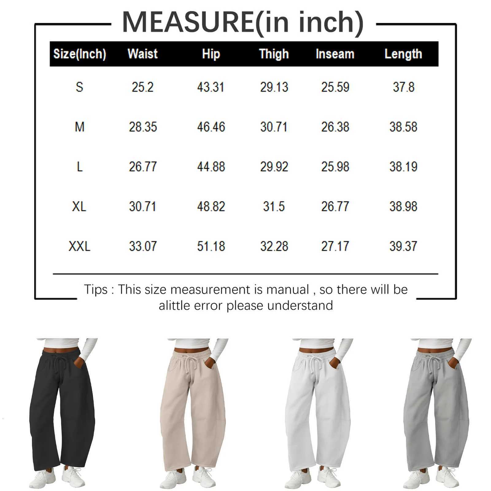 Fashion Womens Barrel Leg Sweatpants Drawstring Trousers Elastic Waisted Wide Leg Pants Daily Casual Trousers With PocketsT251022