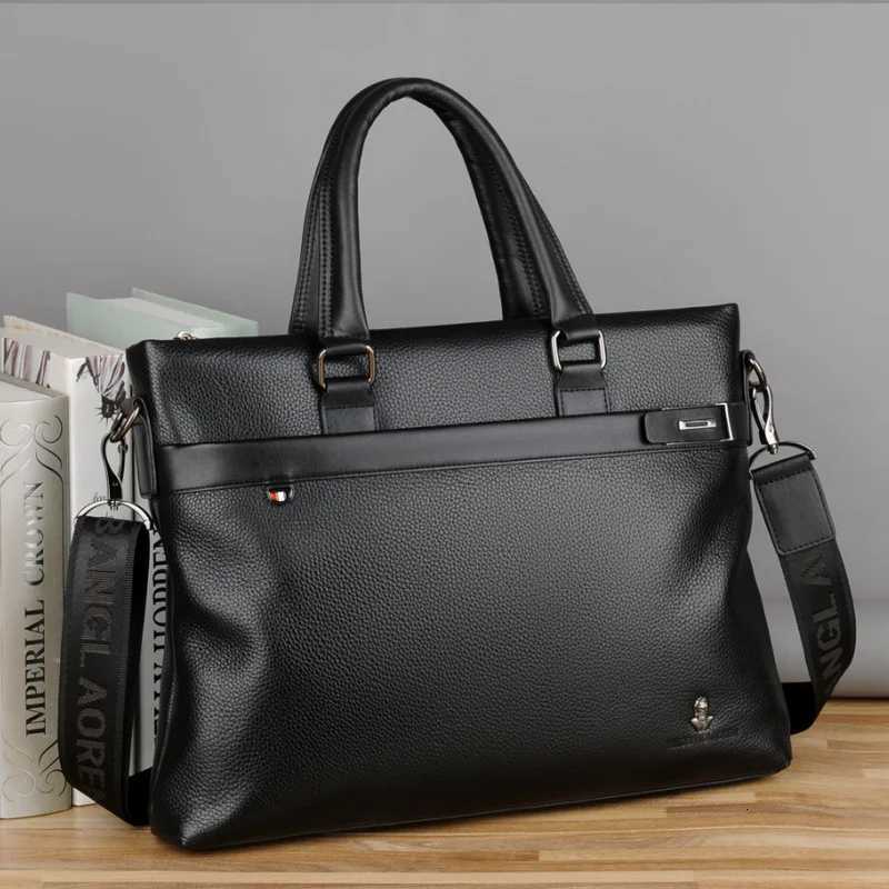 2024 New Mens Handbag Business Briefcase Shoulder Crossbody Bag Soft Leather Computer Bag Fashion Casual Mens Bag Wear W251022