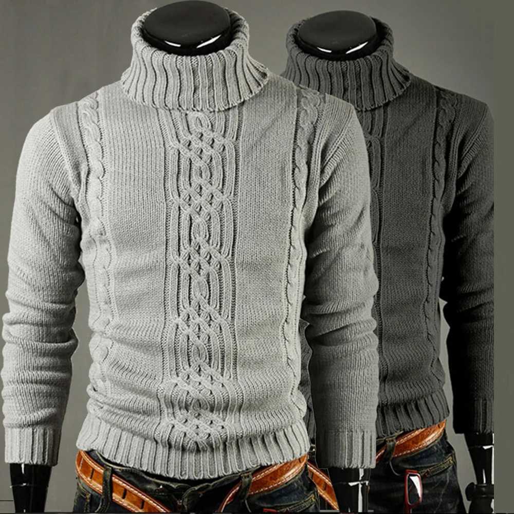 Warm Turtleneck Sweater Men Pull Homme Casual Pullovers Male Outwear Slim Knitted SweaterXJ251022
