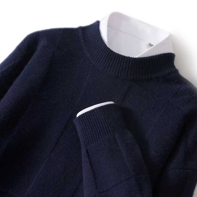 ADDONEE Men Cashmere Sweater Mock Neck Long Sleeve Pullover Smart Casual Clothes Autumn Winter 100 Merino Wool KnitwearXJ251022