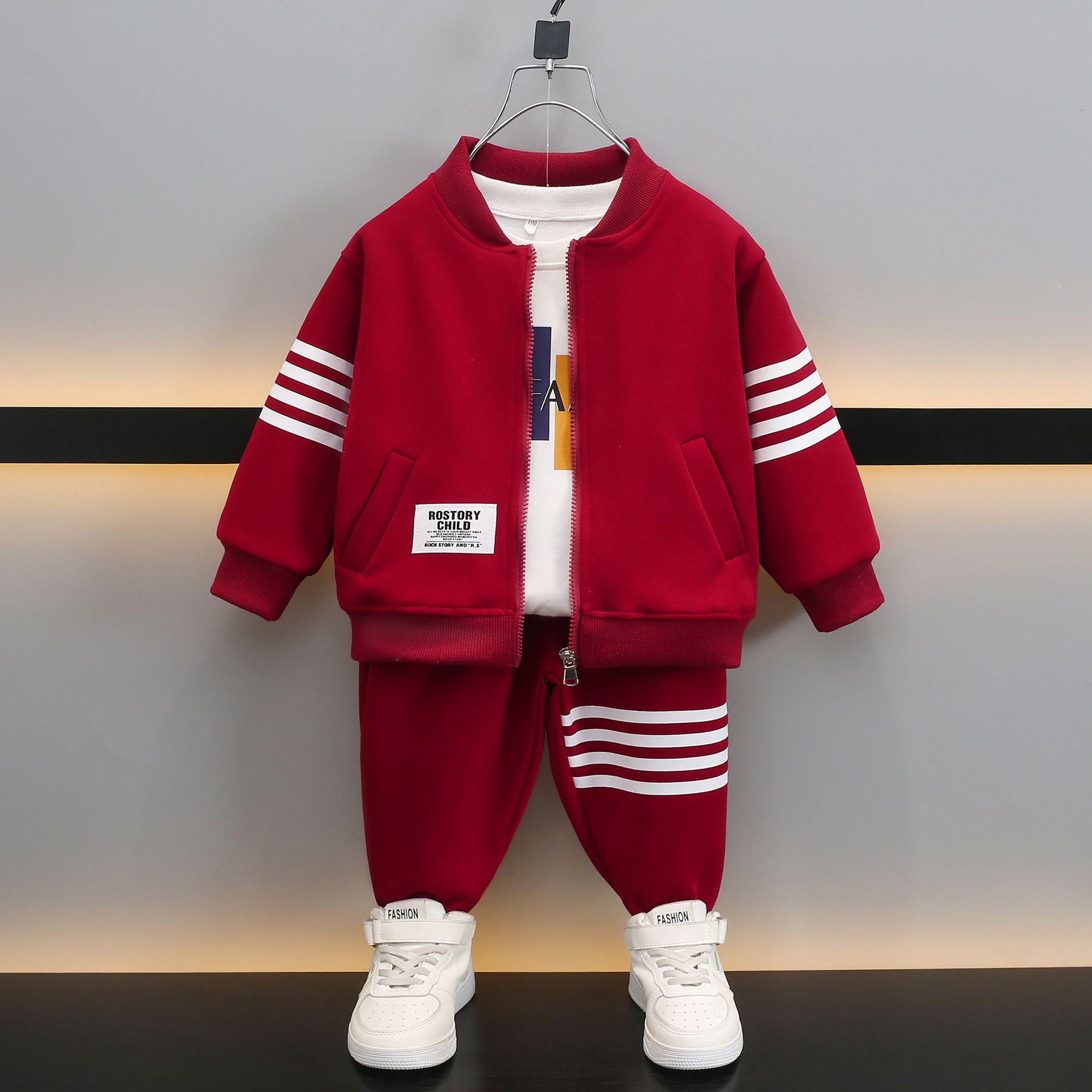 2025 Boys' Spring Sports 2-Piece Set Korean Trendy Jacket Outfit Cool Toddler Fashion Wear