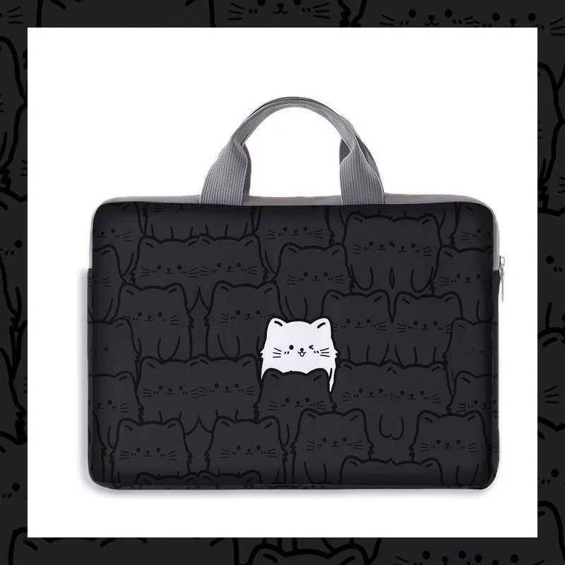 1piece set cat patterned laptop bag briefcase suitable for 14 inch laptops fixed laptop bag W251022