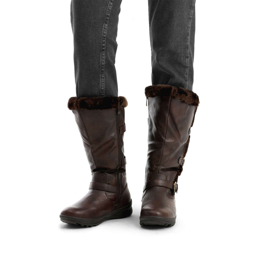 Women's Winter Fully Fur Lined Zipper Closure Snow Knee High Boots DREAM PAIRS