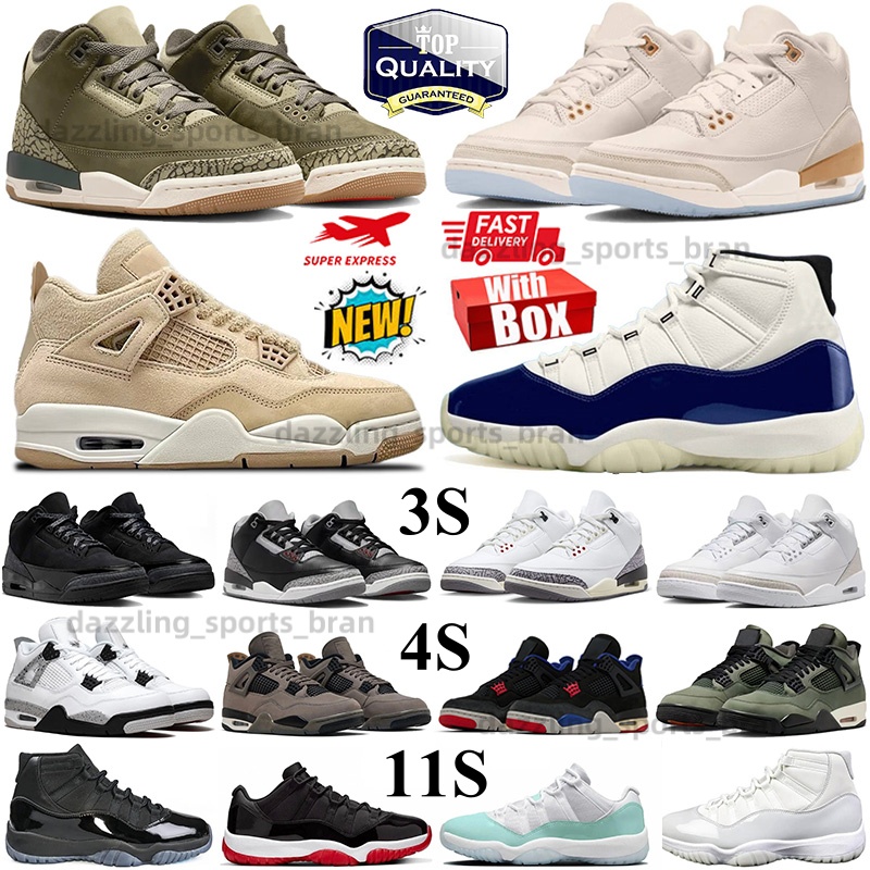 With Box Basketball shoes 4s 11s 3s Undefeated Cozy Girl Rare White Cement Black Cat Gamma Inner Beast Pure Money Family Affair Mens Womens Outdoor Sports Shoes 36-47