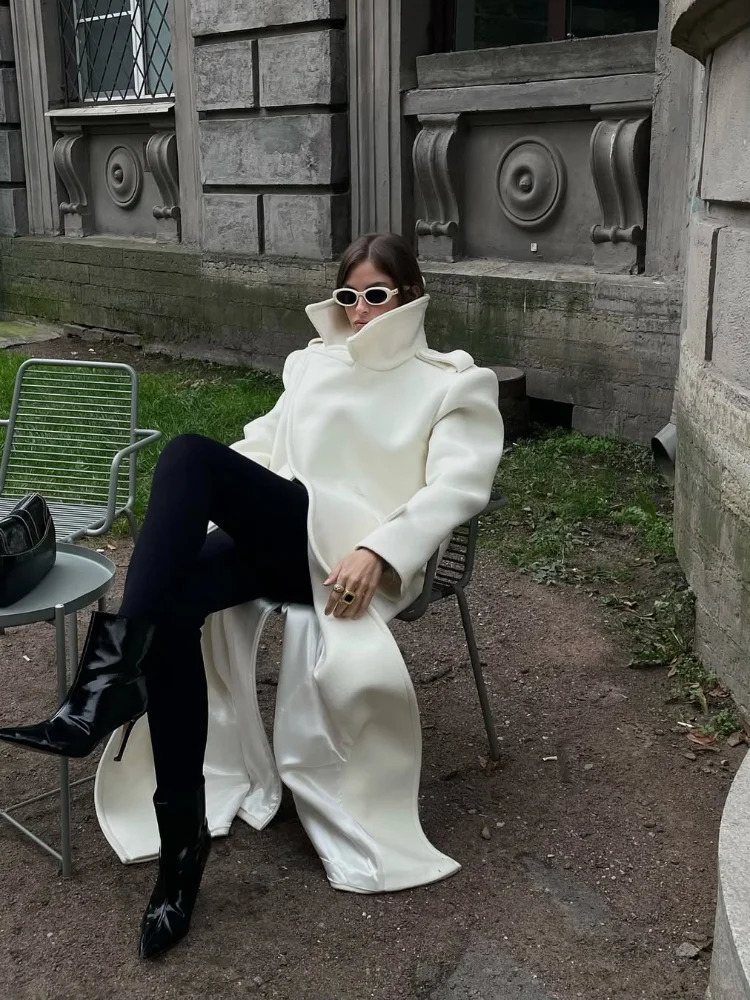 Womens Belt Long Trench Overcoats Chic Lapel Vnack Lace Up Sleeve Coats Casual 2025 Autumn Elegant Commute Outerwears 251016