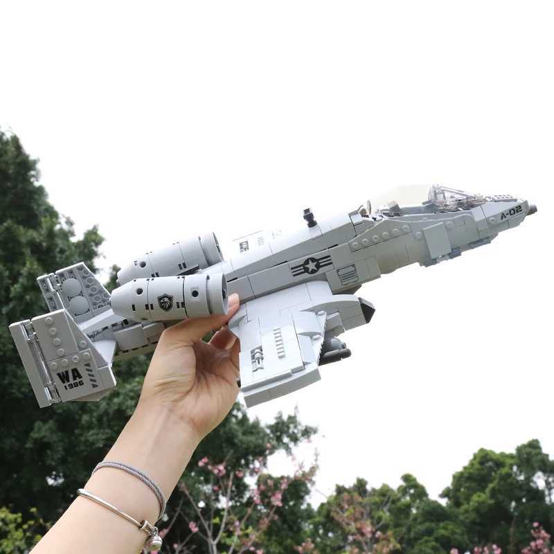 US Military A10 Fighter Building Blocks Arms Vehicle Model New Type Armored Thunderbolt II Plane Bricks Boys Toys J251022