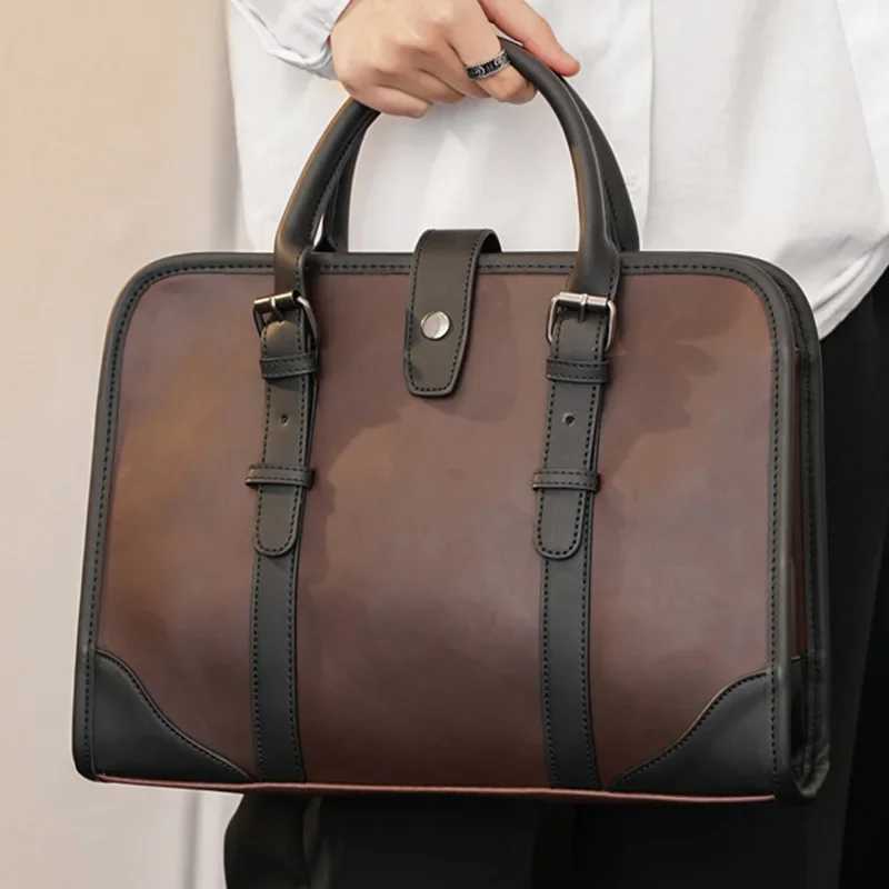 Vintage Business Men Briefcase Handbag Fashion Mens Messenger Bags Satchels With Shoulder Strap Crossbody Bag Male Shoulder Bag W251022