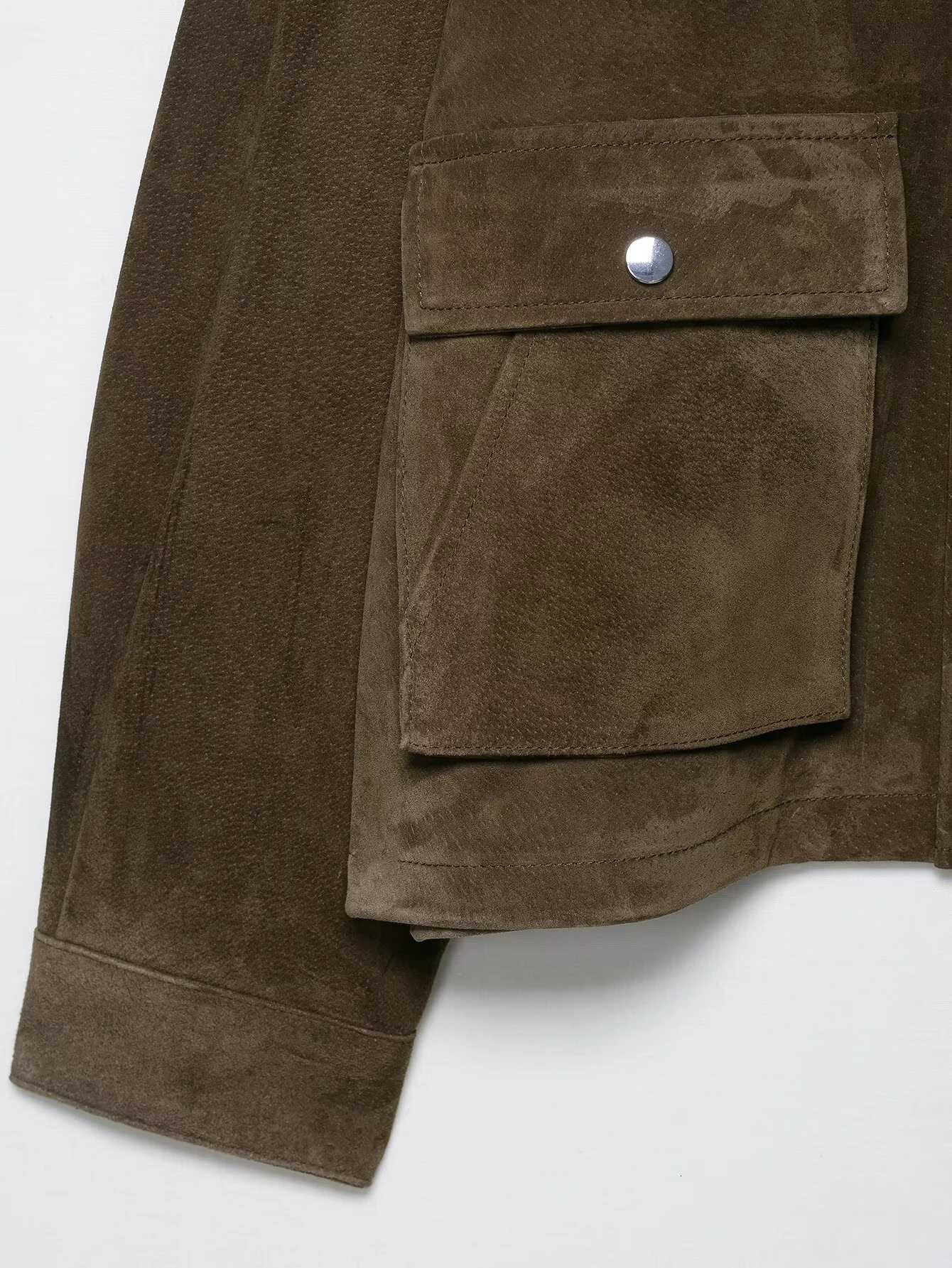 2025 Autumn New Product European and American Style Fashion Womens Wear Pure Leather Pilot Jacket Coat Y251105