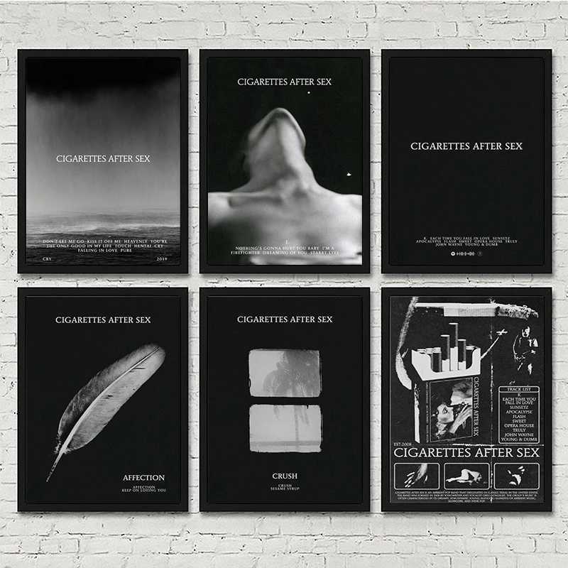 Black Modern Women Cigarettes After Sex Canvas Paintings Posters and Prints Wall Art Pictures for Living Room Decoration Cuadros D251022