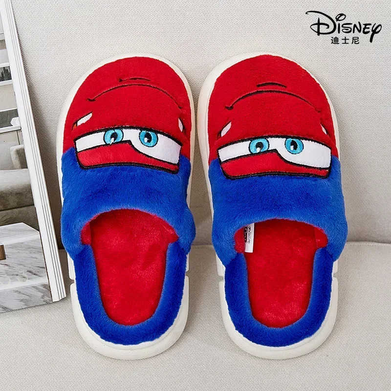 Disney New Autumn Winter Boys Girls Baby Cotton Slippers Cartoon McQueen Cars Print Kids Soft Anti Slip Warm Indoor Home Shoes H251022