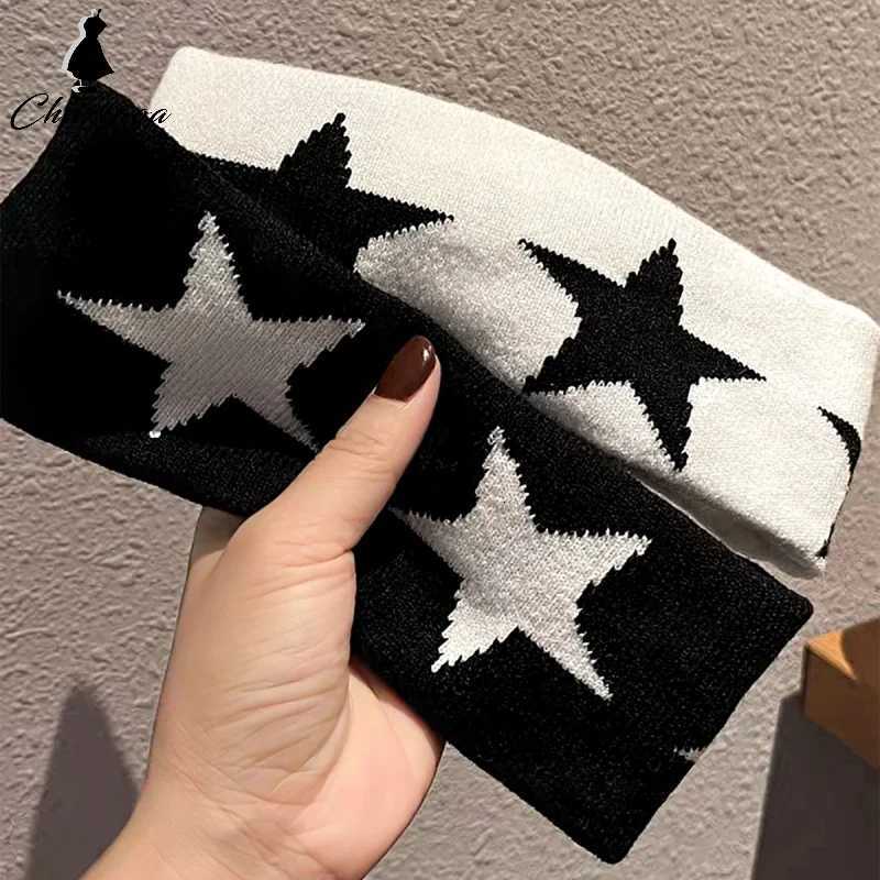 Star Embroidery Sports Headband for Running Cycling Yoga Black Headbands for Women No Slip Soft Hair Accessories V251022