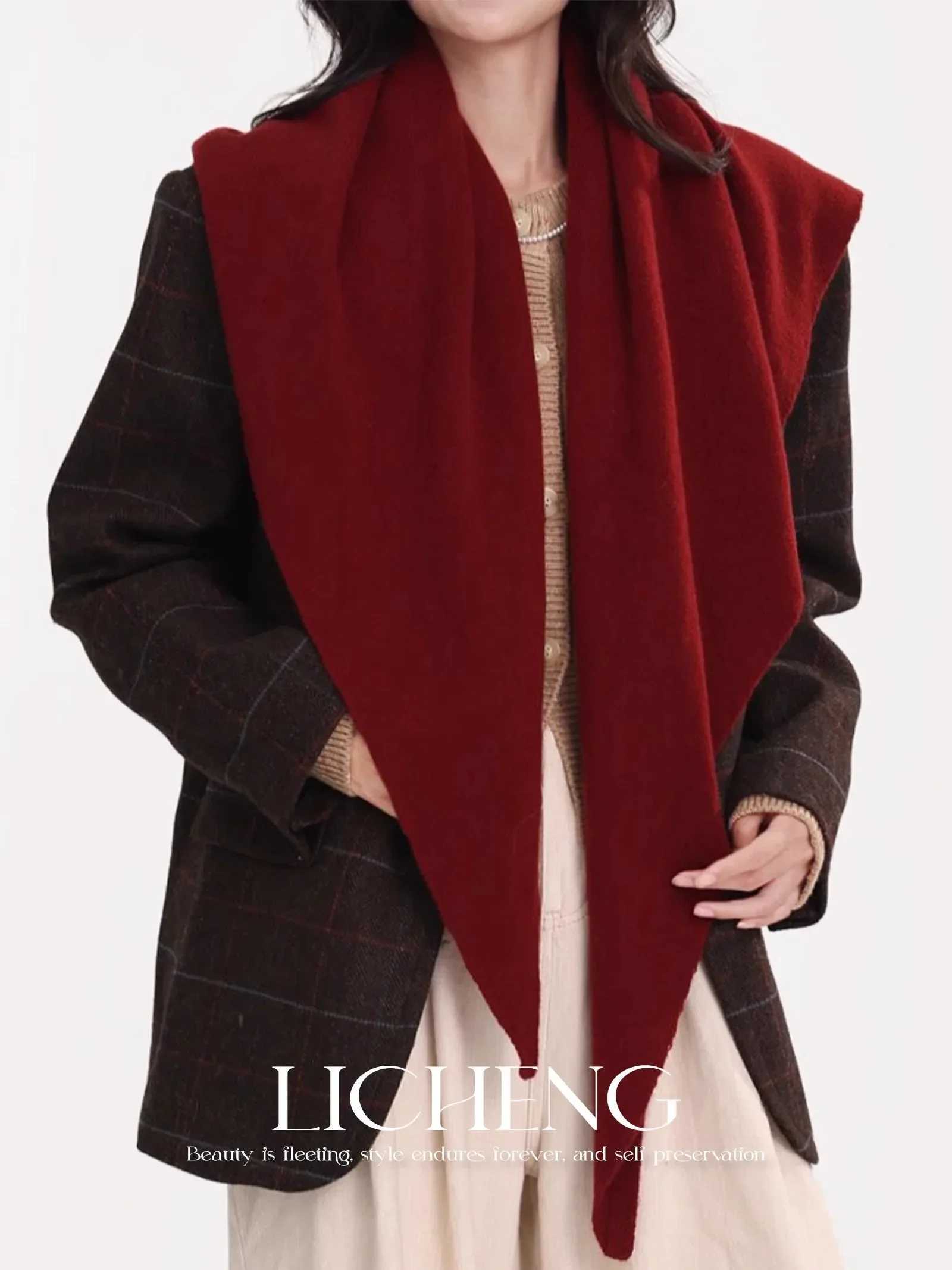 100 Wool British Triangle Scarf Luxe Versatile Super Cozy Scarf Women Winter Comfortable Gentle Sweet Korean Scarf J251118