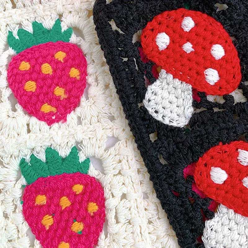 Korean Sweet Cute Handmade Crochet Hollow Triangle Headband Towel Women Spring and Summer Travel Literary Photo Hair Scarf V251022