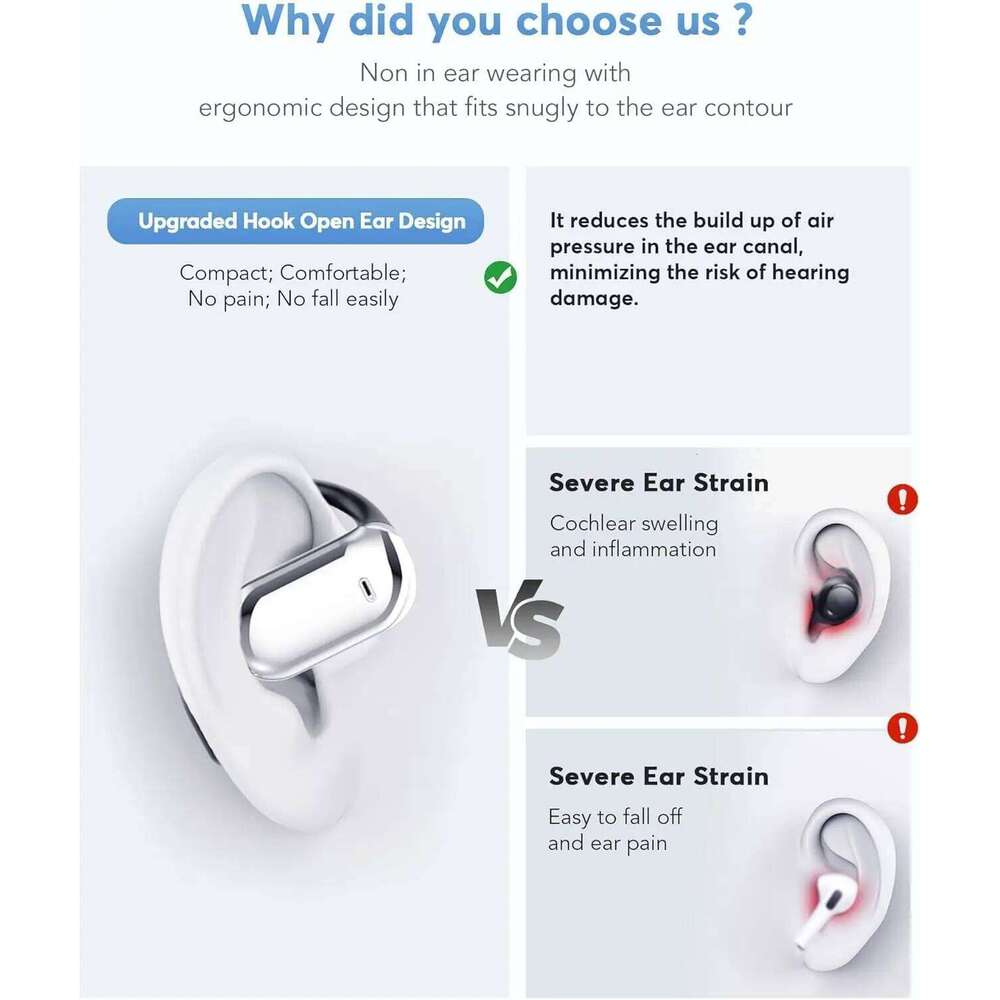 UYUXIO Real Time Translator Headphones AI Language Translation Earbuds 144 Languages & Accents 3 In 1 OWS Ear Buds For Business