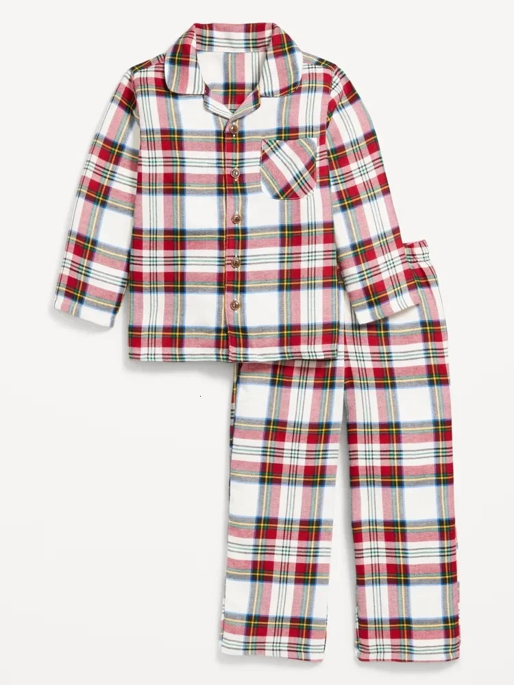 Christmas Matching Pajamas Set Plaid Print Adults Kids Turndown Collar Button ShirtTrousers 2Pcs Suit Baby Romper Family Look 251021