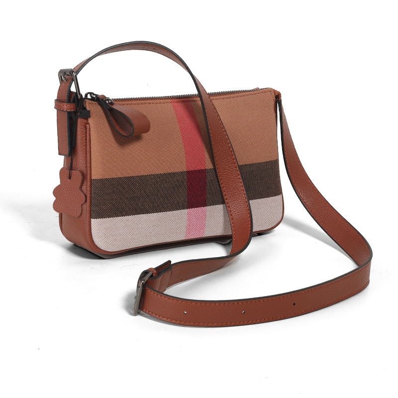 Designer free shipping Plaid tote bag women bag shoulder bag crossbody bag versatile large capacity handbag absorbent white