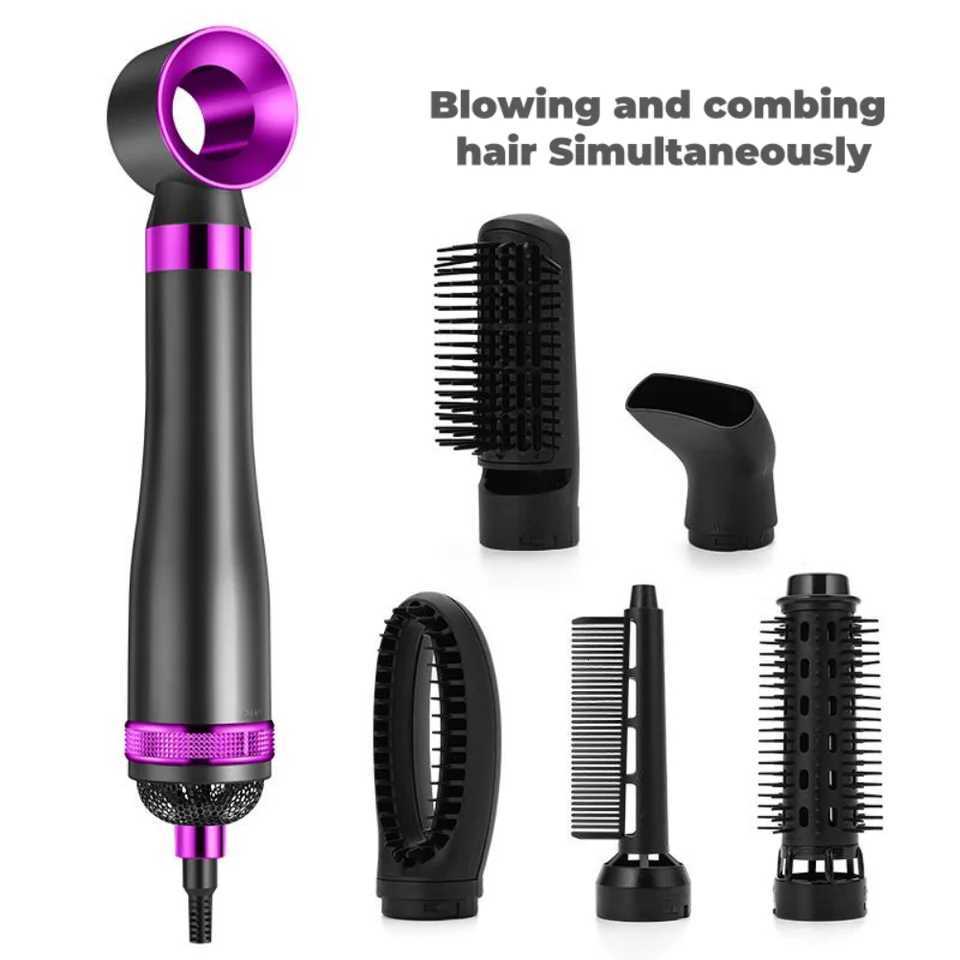 Hair Dryer 6 in 1 Hot Comb Multi Hair Styler With Curling Iron Hair Straightener With Hair Brush For Hair DryerXJ251022