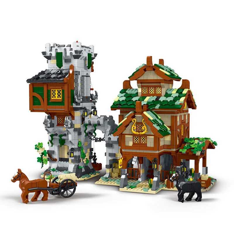 MOC83831 Middle Ages Guard Tower Building Blocks Bricks Model Streetview Modular City Architecture Sets Kids Toys Boys Gifts J251022