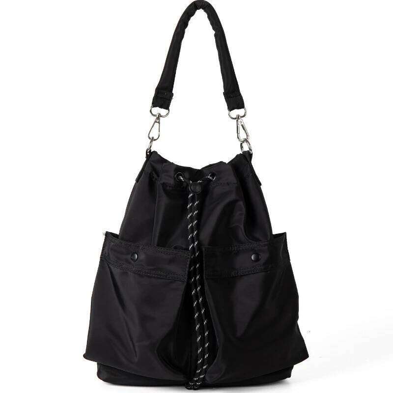 Women Tote Shoulder Nylon Waterproof Large Capacity Handbag Drawstring Crossbody Bag Purses Suo251022