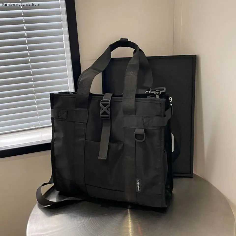 Durable Large Capacity Oxford Briefcase Solid Color Waterproof Men Handbag Multifunctional Portable Oxford Crossbody Bag Work W251022