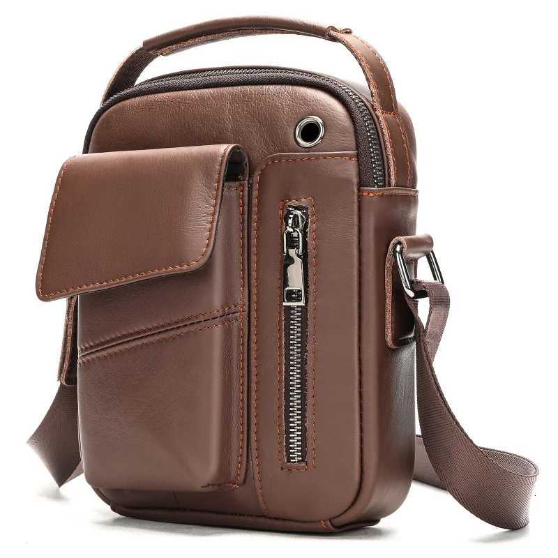 New Casual Mens Cow Leather Shoulder Bag Large Capacity Male Crossbody Bag For Men W251022
