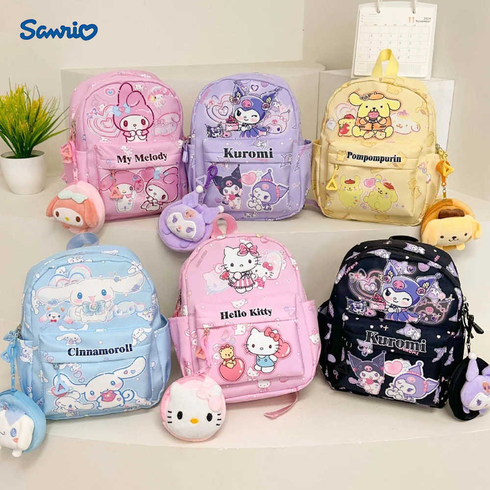 Sanrio Kawaii Cartoon MyMelody Kuromi School Bag Student Stationery Supplies Cute Fashion HelloKitty Children Backpack Girl Gift L251022