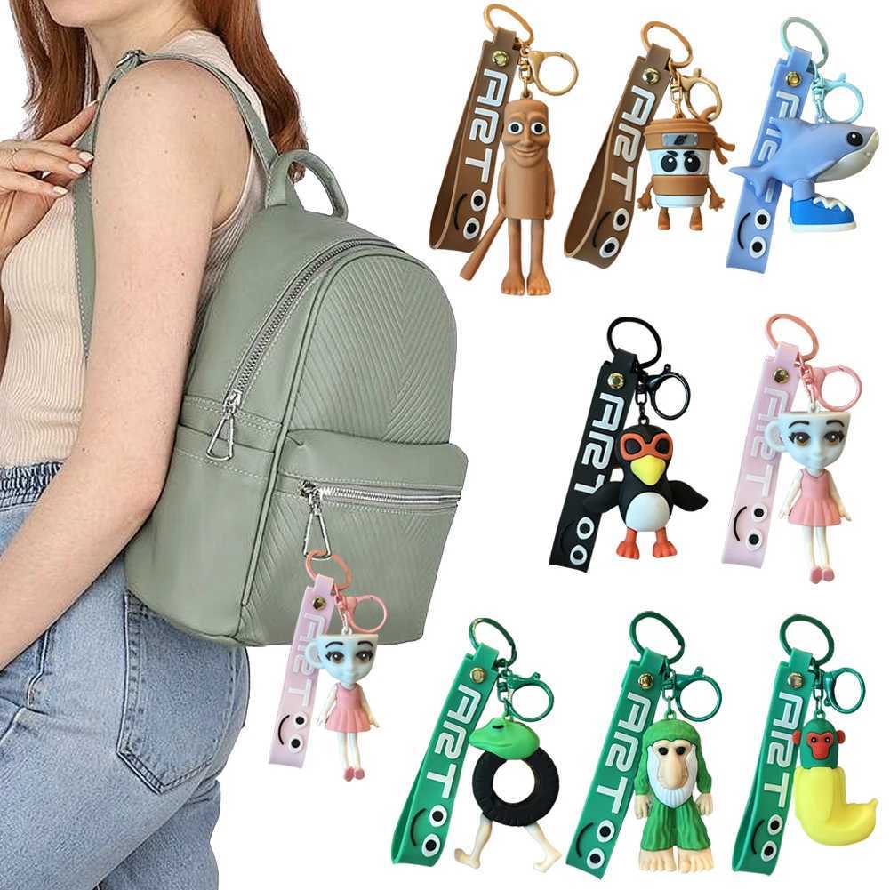 Tralalero Tralala Keychains Tungtung Sahur Brainrot Anime Action Figures Key Ring Bags Car Keys Pendant Kids Classic Toys Gifts J251121