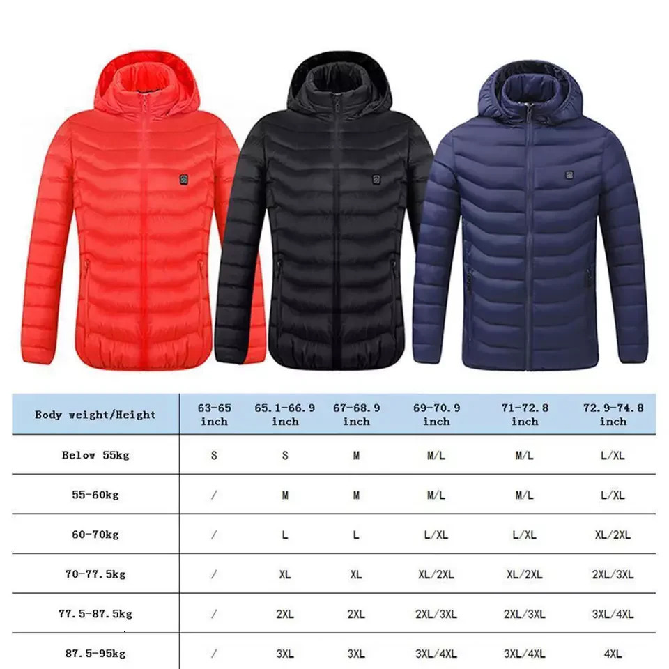 Heated Jacket Coat USB Electric Jacket Cotton Coat Heater Thermal Clothing Third Gear Temperature Adjustment 251021