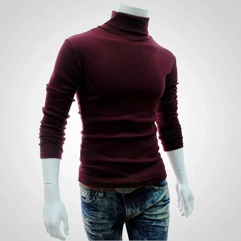 Spring Thin Men Turtleneck Sweaters Black Pullovers Clothing for Men Harajuku Knitted Sweater Male Solid Pull Hombre TopsXJ251022