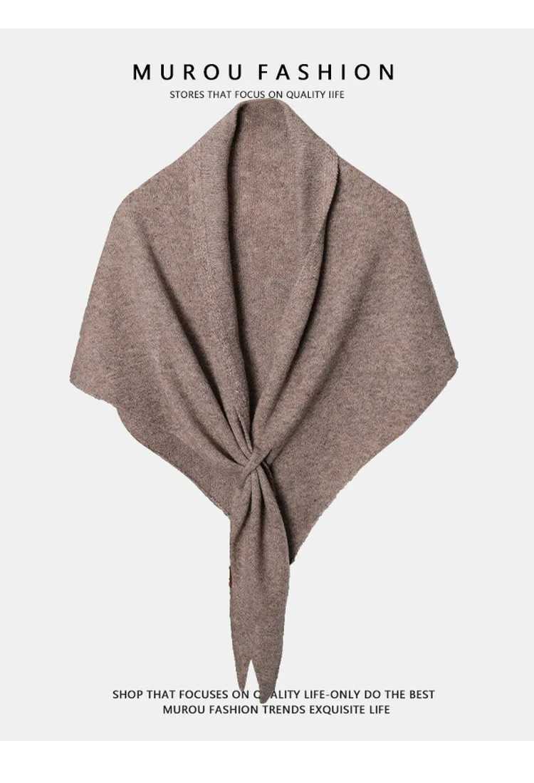 Womens Triangle Scarf Wool Blend Warm Shawl Outdoor Neck Protection Versatile Wrap for Air Conditioned Rooms J251118