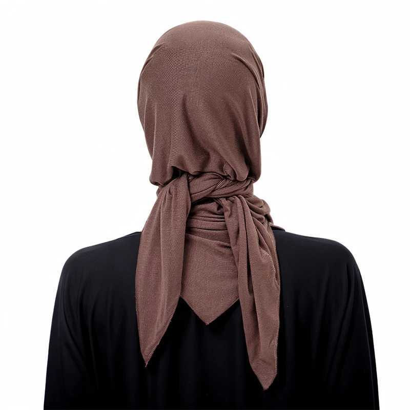 Hot Sale Modal Jersey Hijab Triangle Scarf Woman Muslim Hijab Shawls Ladies Soft Wraps Solid Color Islamic Headband Turban J251118