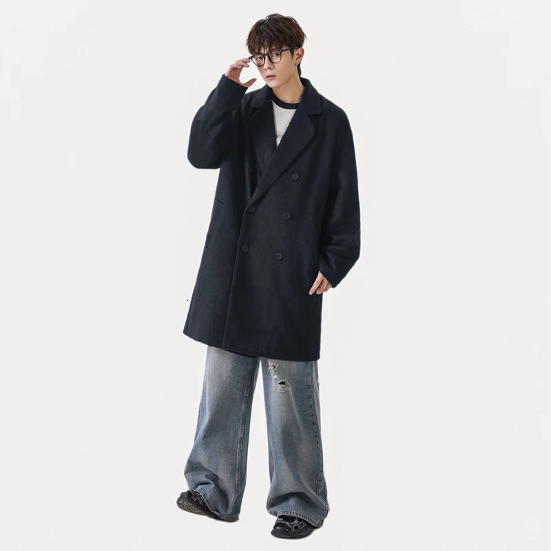 2025 Premium Mens Woolen Trench Fashion Working Cold Protection Coats Casual Daily Style Windproof Autumn Wool Blends 251017