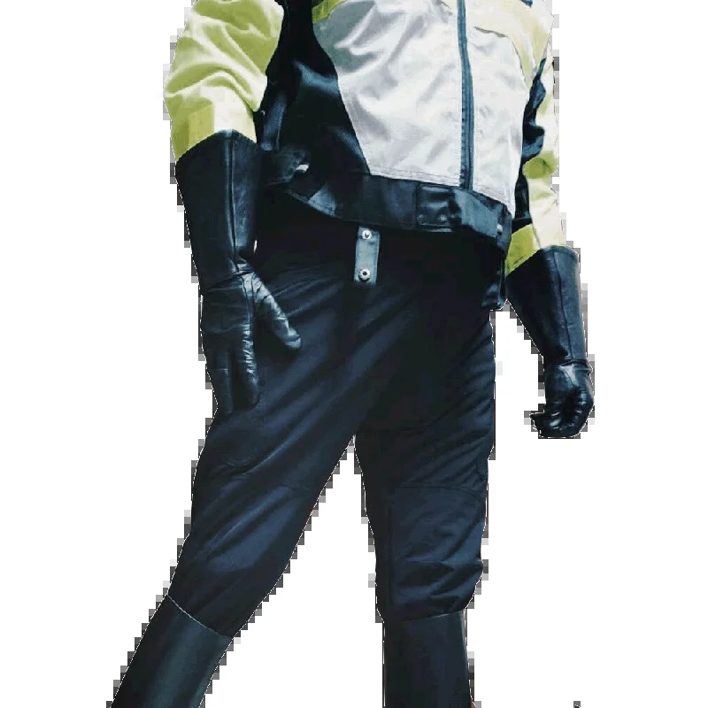 35CM Mens Leather gloves Touch Screen Double Cuff Unlined Genuine Leather Tight Long Driving Riding Moto Gloves 251021