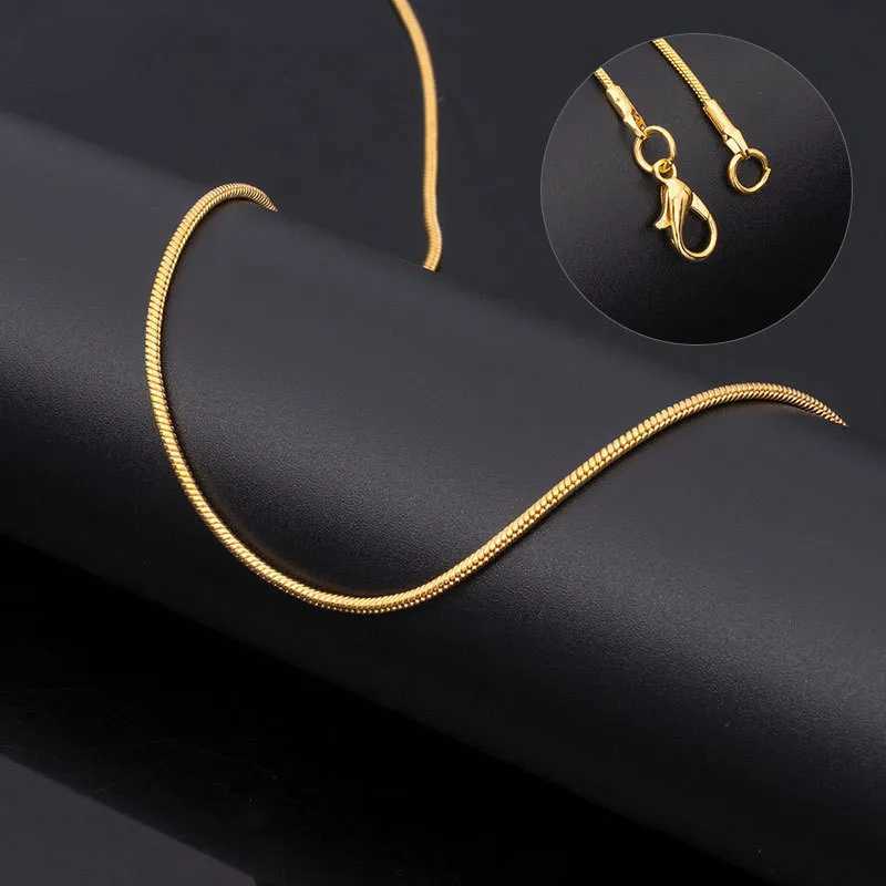 Vintage Gold Color Stainless Steel Snake Chain Necklace For Women Fashion Clavicle Chain Necklace Men Party Jewelry Accessories V251022
