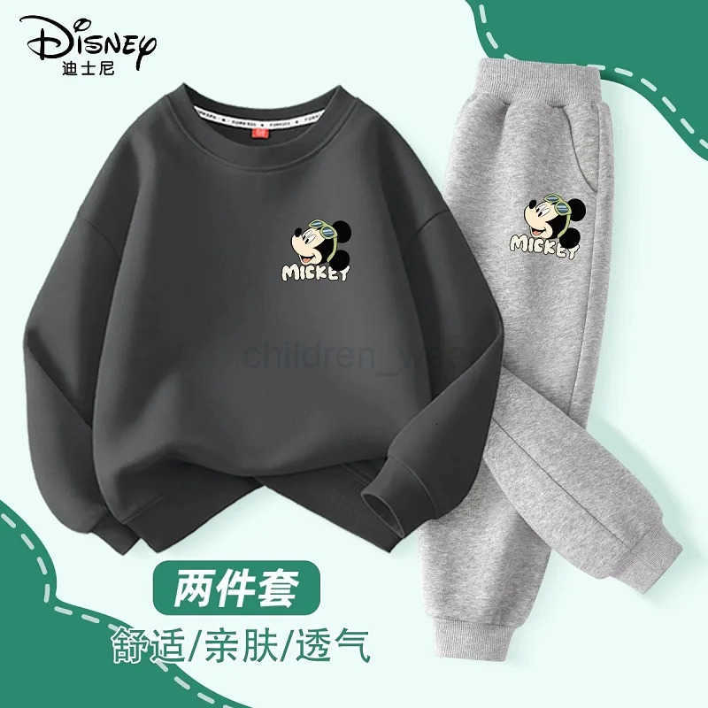 Disney Autumn Baby Girl Boy Clothes Set Children Mickey Printing Sweatshirt Top and Pants Bottom 2 Pieces Suit Cotton Tracksuit H251022