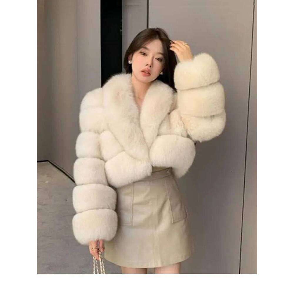 ZADORIN Big Collar Spliced Cropped Coat Woman Clothing Thicken Furry Faux Jacket Winter Fur Coats Top Mujer