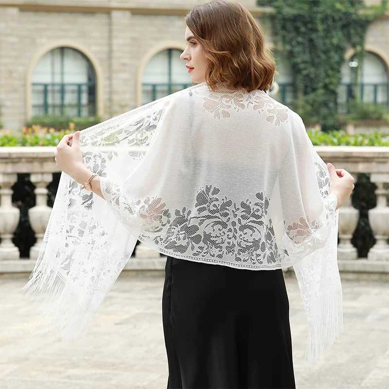 New Embroidery Lace Scarf Shawl Floral Triangular Veil Shawl For Women Party Scarf Wedding Poncho Stoles Ladies Headband Wraps J251118